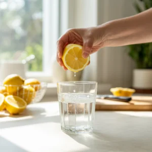 Natural zepbound drink recipe with lemon, honey, ginger for weight loss