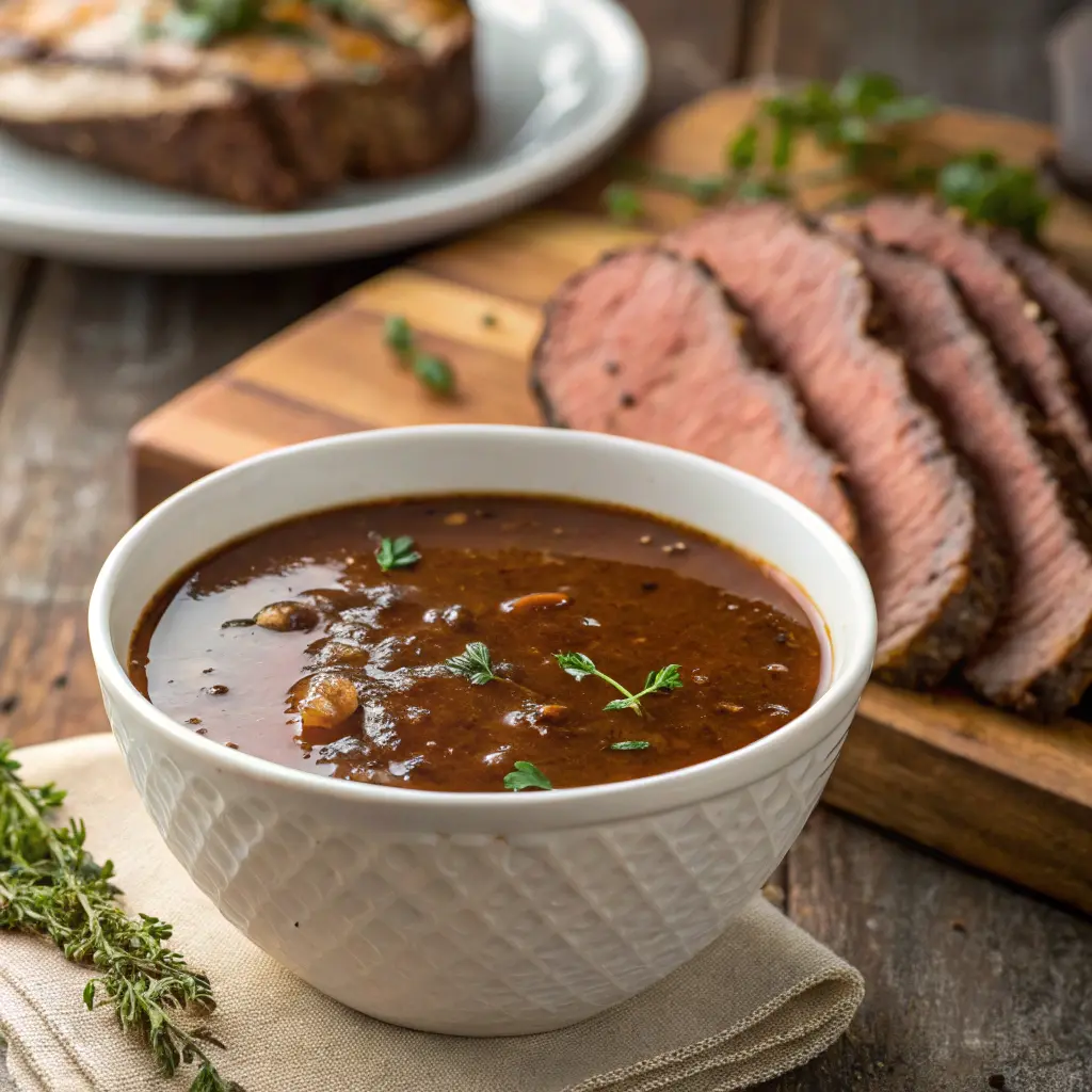 homemade au jus recipe with beef drippings