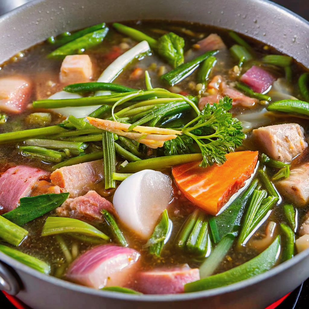 traditional sinigang recipe with pork and vegetables