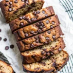 Slice of chocolate chip banana bread